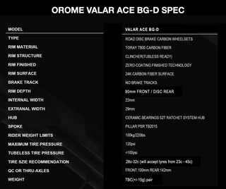 OROME VALAR ACE TT and Tri Wheelset