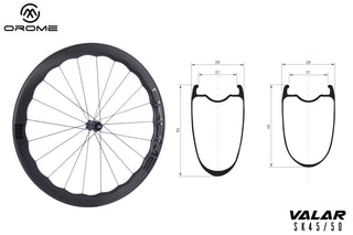 OROME SK45/50D Wavy Rim Disc Brake Wheelset